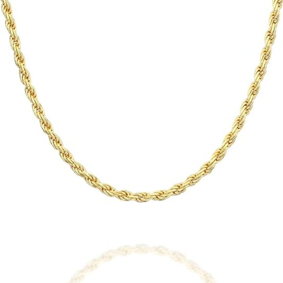 PAVOI Italian Solid 925 Sterling Silver, 22K Gold Plated Chain Necklaces - Picture 1 of 9